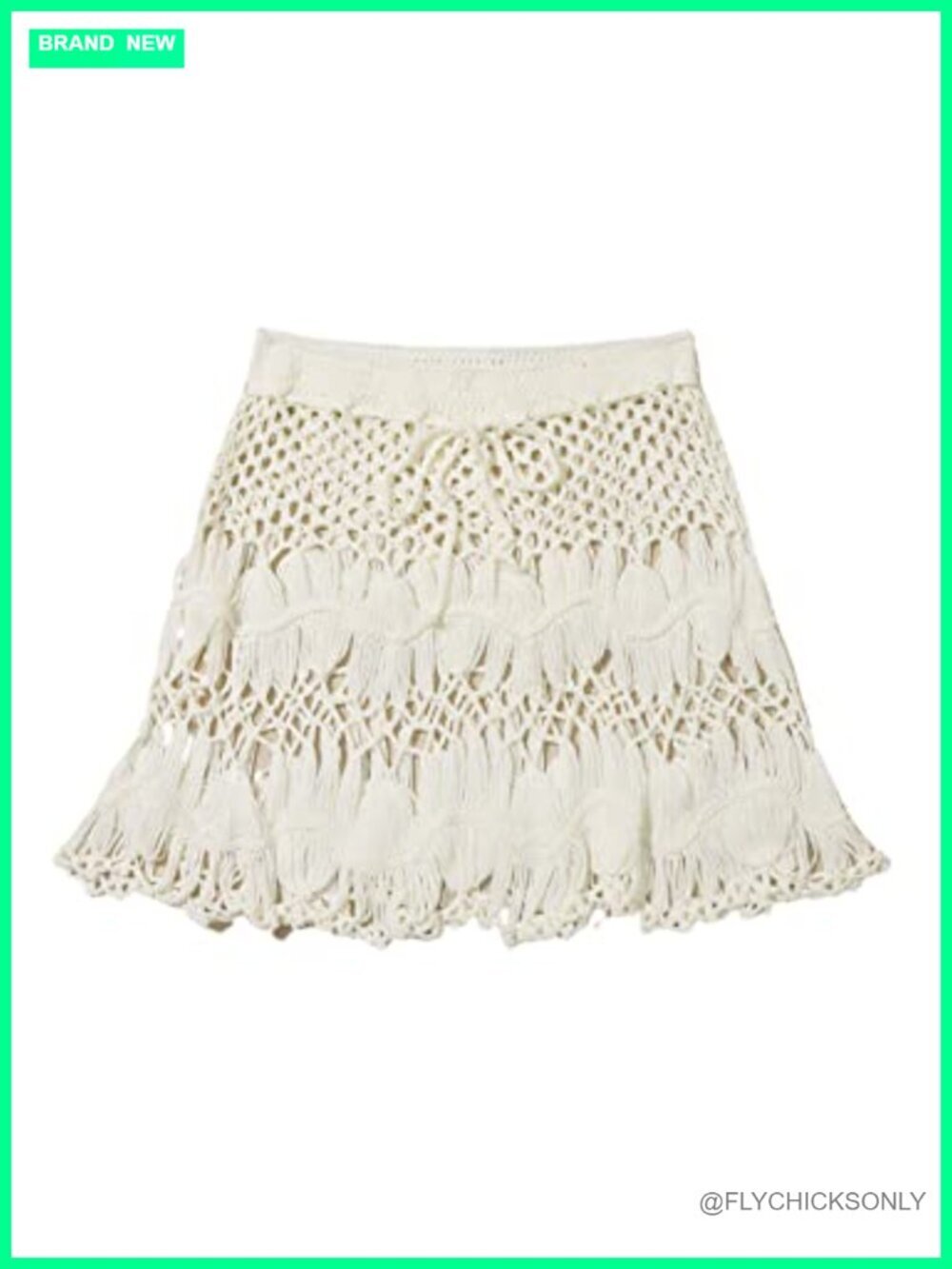 Sheer Crochet Knot Waist Cover Up Skirt Beach Swimwear
